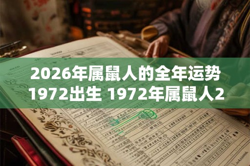 2026年属鼠人的全年运势1972出生 1972年属鼠人2026运势如何