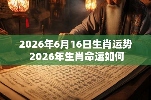 2026年6月16日生肖运势 2026年生肖命运如何 2026年6月16日生肖运势 2026年生肖命运如何
