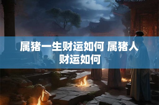 属猪一生财运如何 属猪人财运如何 属猪一生财运如何 属猪人财运如何