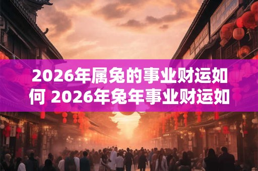 2026年属兔的事业财运如何 2026年兔年事业财运如何