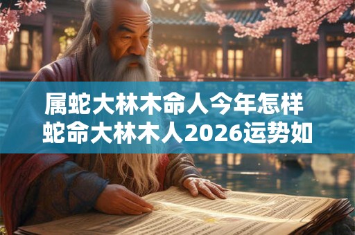 属蛇大林木命人今年怎样 蛇命大林木人2026运势如何 属蛇大林木命人今年怎样 蛇命大林木人2026运势如何