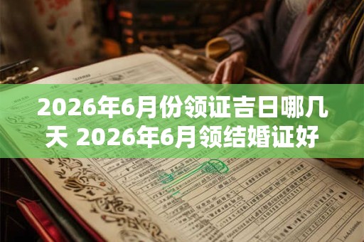 2026年6月份领证吉日哪几天 2026年6月领结婚证好日子有哪些