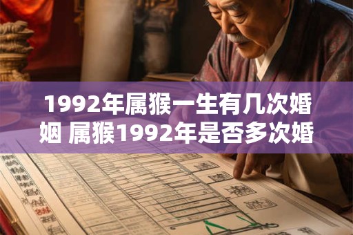 1992年属猴一生有几次婚姻 属猴1992年是否多次婚姻