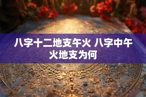 八字十二地支午火 八字中午火地支为何
