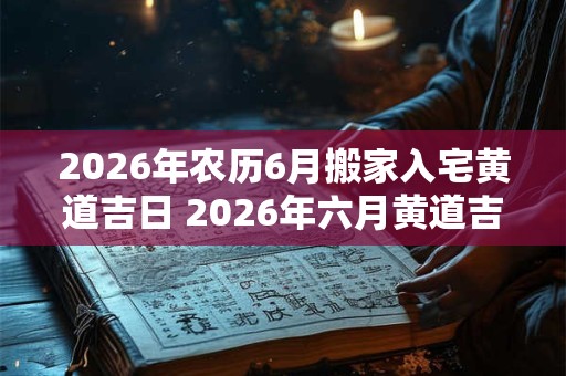 2026年农历6月搬家入宅黄道吉日 2026年六月黄道吉日是否适合搬家入宅