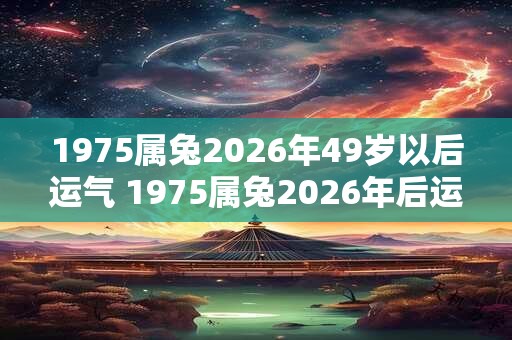 1975属兔2026年49岁以后运气 1975属兔2026年后运势如何