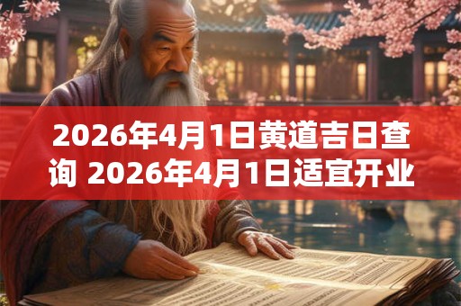 2026年4月1日黄道吉日查询 2026年4月1日适宜开业吗 2026年4月1日黄道吉日查询 2026年4月1日适宜开业吗