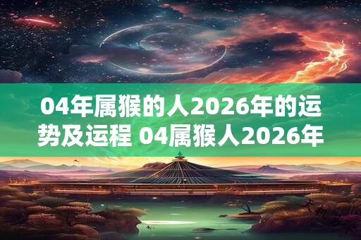04年属猴的人2026年的运势及运程 04属猴人2026年运势如何