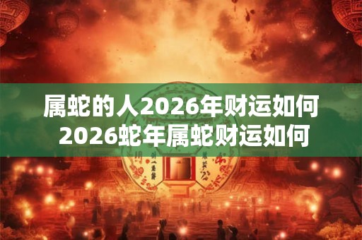 属蛇的人2026年财运如何 2026蛇年属蛇财运如何