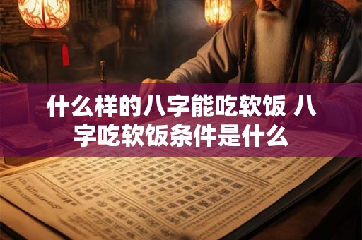 什么样的八字能吃软饭 八字吃软饭条件是什么