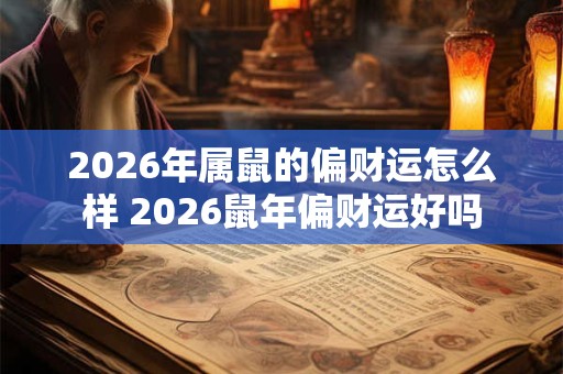 2026年属鼠的偏财运怎么样 2026鼠年偏财运好吗