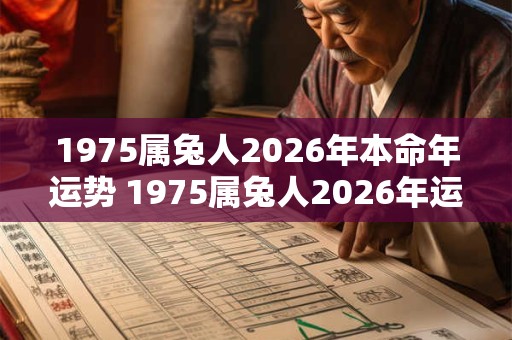 1975属兔人2026年本命年运势 1975属兔人2026年运势如何 1975属兔人2026年本命年运势 1975属兔人2026年运势如何