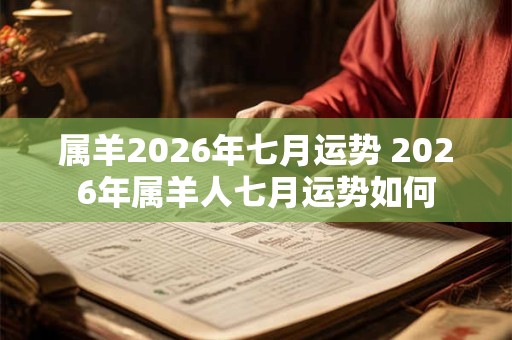 属羊2026年七月运势 2026年属羊人七月运势如何 属羊2026年七月运势 2026年属羊人七月运势如何