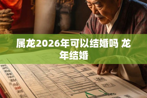 属龙2026年可以结婚吗 龙年结婚 属龙2026年可以结婚吗 龙年结婚