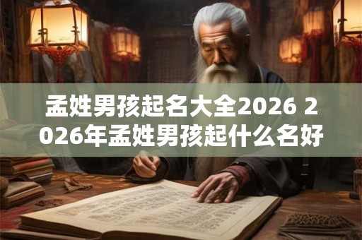 孟姓男孩起名大全2026 2026年孟姓男孩起什么名好