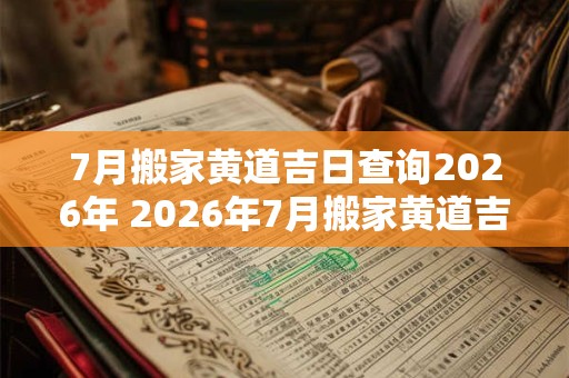 7月搬家黄道吉日查询2026年 2026年7月搬家黄道吉日是哪天 7月搬家黄道吉日查询2026年 2026年7月搬家黄道吉日是哪天