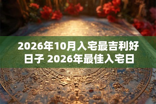 2026年10月入宅最吉利好日子 2026年最佳入宅日