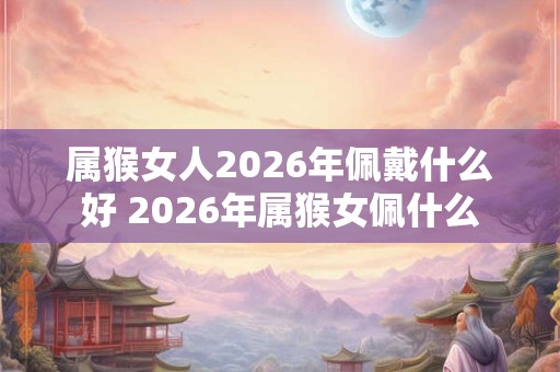 属猴女人2026年佩戴什么好 2026年属猴女佩什么