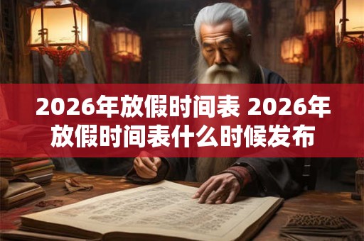 2026年放假时间表 2026年放假时间表什么时候发布 2026年放假时间表 2026年放假时间表什么时候发布