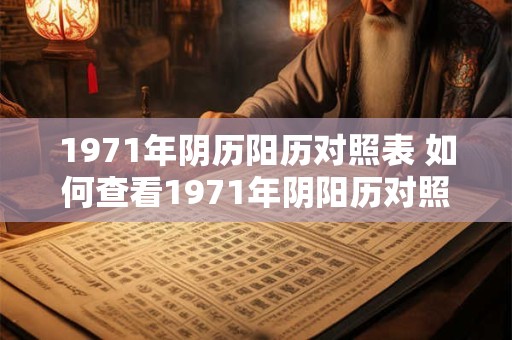 1971年阴历阳历对照表 如何查看1971年阴阳历对照表 1971年阴历阳历对照表 如何查看1971年阴阳历对照表