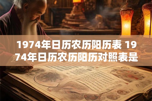 1974年日历农历阳历表 1974年日历农历阳历对照表是什么