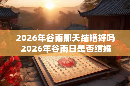 2026年谷雨那天结婚好吗 2026年谷雨日是否结婚
