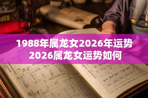 1988年属龙女2026年运势 2026属龙女运势如何