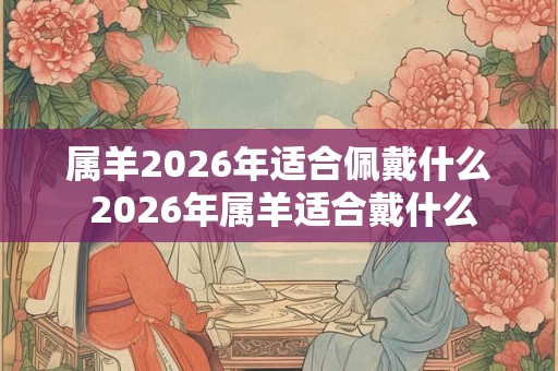 属羊2026年适合佩戴什么 2026年属羊适合戴什么
