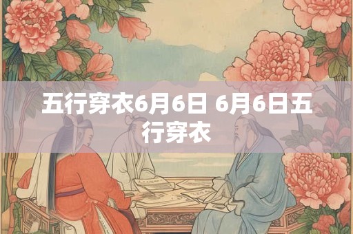 五行穿衣6月6日 6月6日五行穿衣
