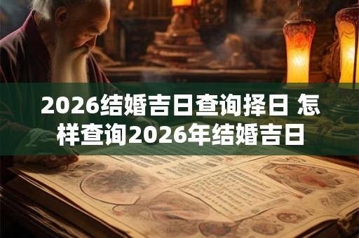 2026结婚吉日查询择日 怎样查询2026年结婚吉日