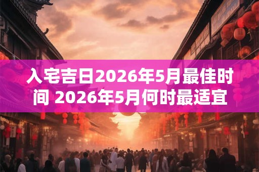 入宅吉日2026年5月最佳时间 2026年5月何时最适宜入宅 入宅吉日2026年5月最佳时间 2026年5月何时最适宜入宅