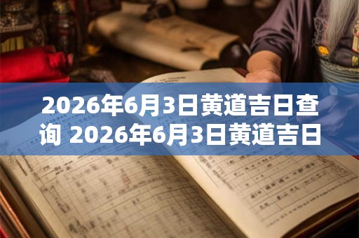 2026年6月3日黄道吉日查询 2026年6月3日黄道吉日是哪天