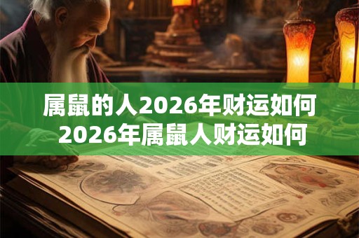 属鼠的人2026年财运如何 2026年属鼠人财运如何