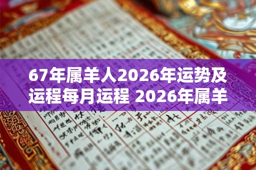 67年属羊人2026年运势及运程每月运程 2026年属羊人每月运势如何