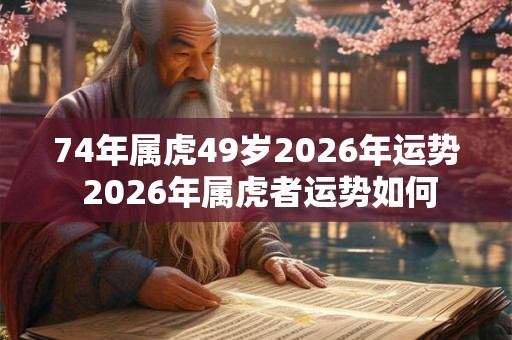 74年属虎49岁2026年运势 2026年属虎者运势如何