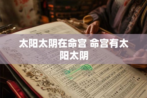 太阳太阴在命宫 命宫有太阳太阴