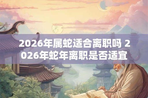 2026年属蛇适合离职吗 2026年蛇年离职是否适宜