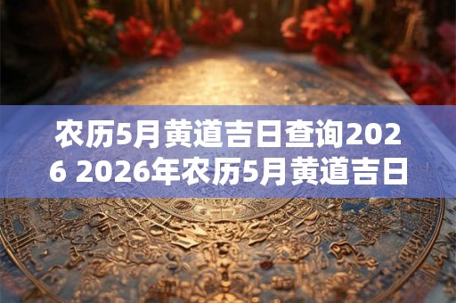 农历5月黄道吉日查询2026 2026年农历5月黄道吉日怎么查