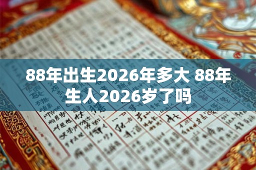88年出生2026年多大 88年生人2026岁了吗