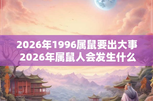 2026年1996属鼠要出大事 2026年属鼠人会发生什么大事