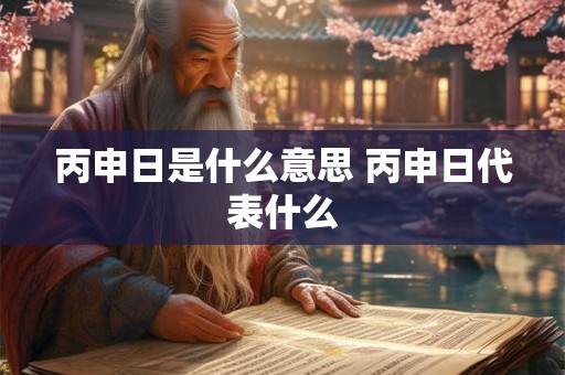 丙申日是什么意思 丙申日代表什么