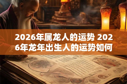 2026年属龙人的运势 2026年龙年出生人的运势如何