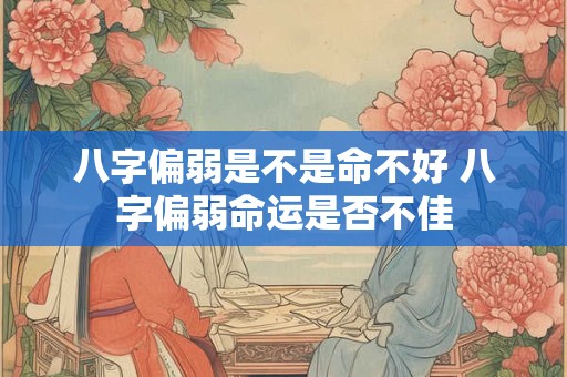 八字偏弱是不是命不好 八字偏弱命运是否不佳