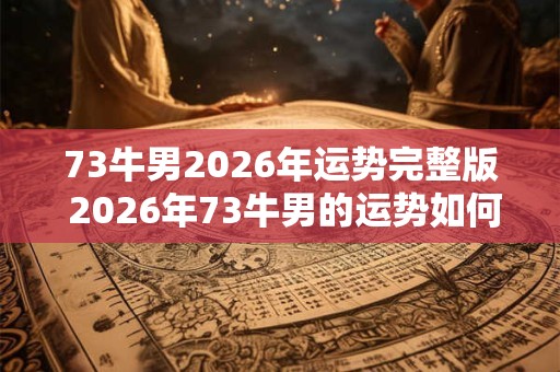 73牛男2026年运势完整版 2026年73牛男的运势如何