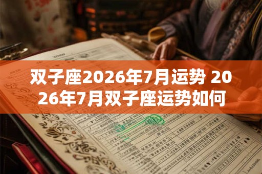 双子座2026年7月运势 2026年7月双子座运势如何