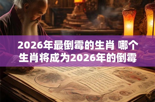 2026年最倒霉的生肖 哪个生肖将成为2026年的倒霉蛋