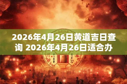 2026年4月26日黄道吉日查询 2026年4月26日适合办事吗