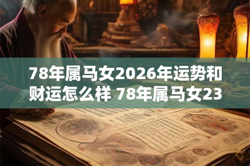 78年属马女2026年运势和财运怎么样 78年属马女23年运势与财运如何