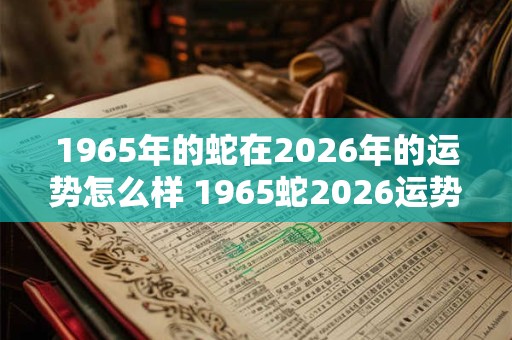 1965年的蛇在2026年的运势怎么样 1965蛇2026运势如何