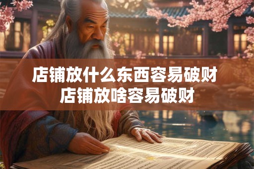 店铺放什么东西容易破财 店铺放啥容易破财 店铺放什么东西容易破财 店铺放啥容易破财